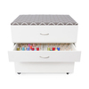 Arrow 2081 Kangaroo MOD Embroidery Storage 3 Drawer Cabinet in White on Casters, 33.13W x 40.25iD x 30.63H, Built-in Ironing Mat on Top, Rear Leaf,