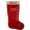 DIME Exquisite CC13339 19'' Plush Embroiderable Christmas Stocking, Zipper