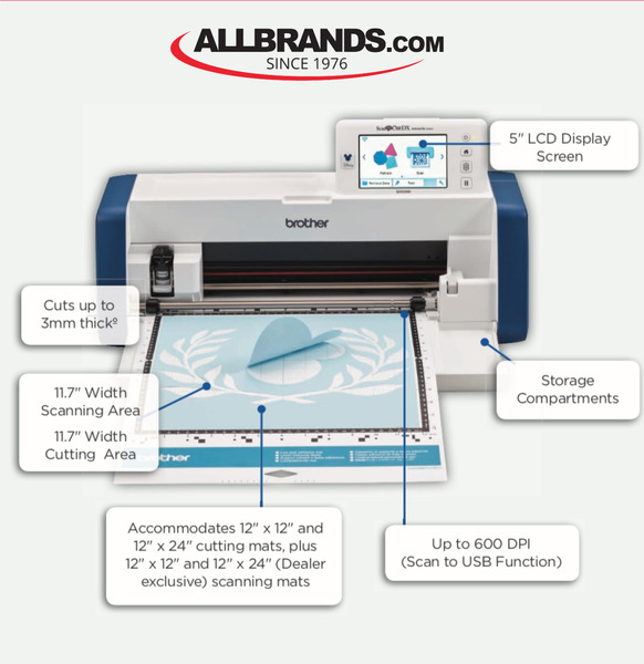 Brother ScanNCut DX Mat CADXMATS24, 12 x 24 Scanning Mat, Non-Tack to  Scan Custom Designs, Accessory for Brother Cutting Machines