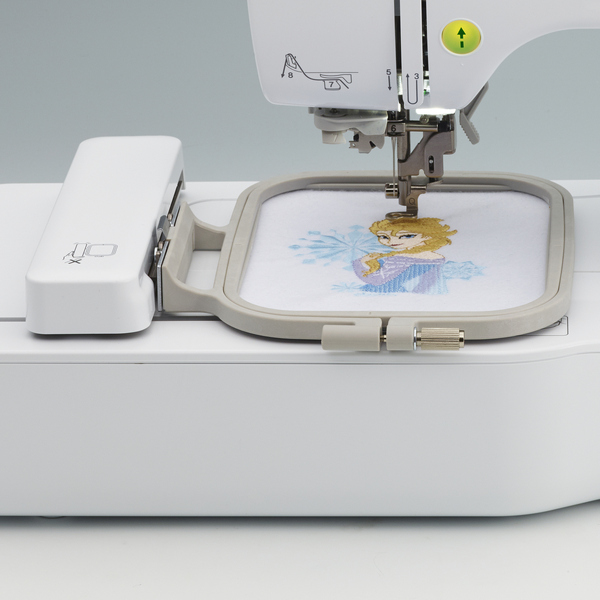  Brother Embroidery Machine, PE550D, 125 Built-in Designs  including 45 Disney Designs, 9 Font Styles, 4 x 4 Embroidery Area, Large  3.2 LCD Touchscreen, USB Port