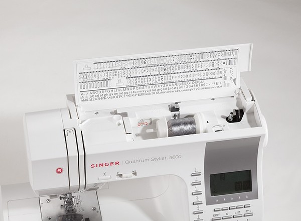 Singer 9960 600-Stitch Quantum Stylist Sewing Machine, Ext Table, 13 BHs,  Fonts, Threader & Trimmer, 25 Needle Positions, Drop Feed, $350 Accessories*