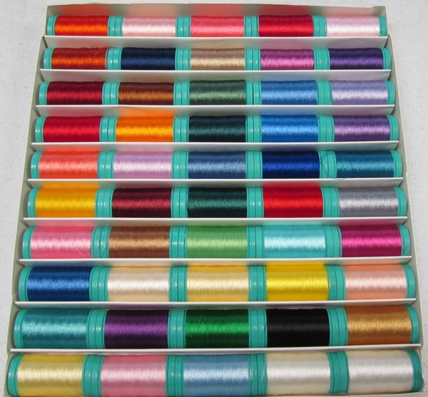 Iris 40016 Rayon Embroidery Thread Kit, 50 Double Snap Cylinder Spools ...