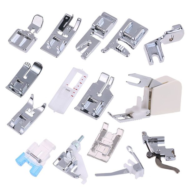 8PC Rolled Hem Pressure Foot Sewing Machine For Low Shank Adapter 