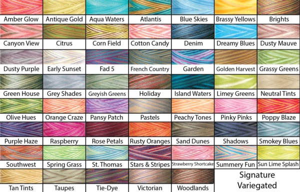 Signature Quilting Thread Color Chart