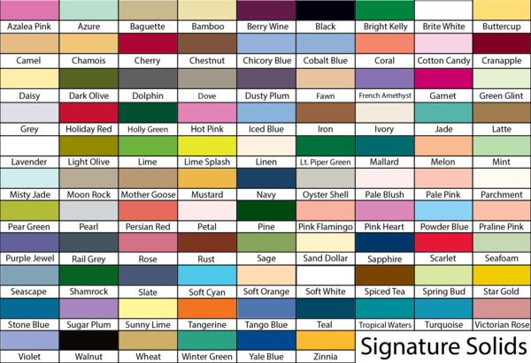Signature Quilting Thread Color Chart