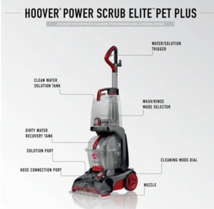 Hoover FH50258 Spin Scrub Carpet Washer Power Scrub Elite Pet Plus