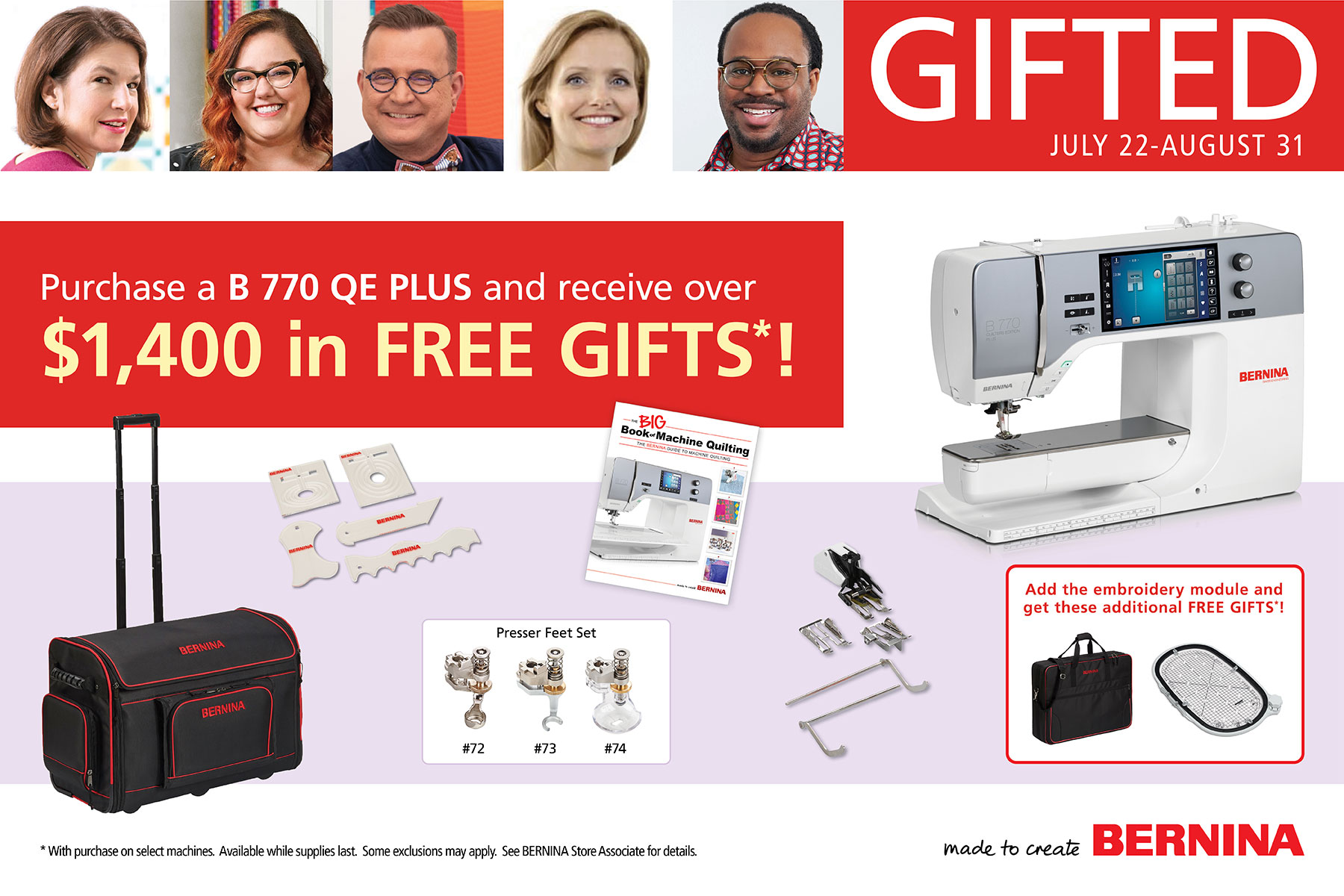 Bernina GIFTED 07/22-08/31/22