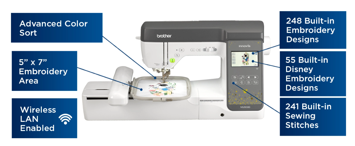  Customer reviews: Brother SE700 Sewing and Embroidery Machine,  Wireless LAN Connected, 135 Built-in Designs, 103 Built-in Stitches,  Computerized, 4" x 4" Hoop Area, 3.7" Touchscreen Display, 8  Included Feet