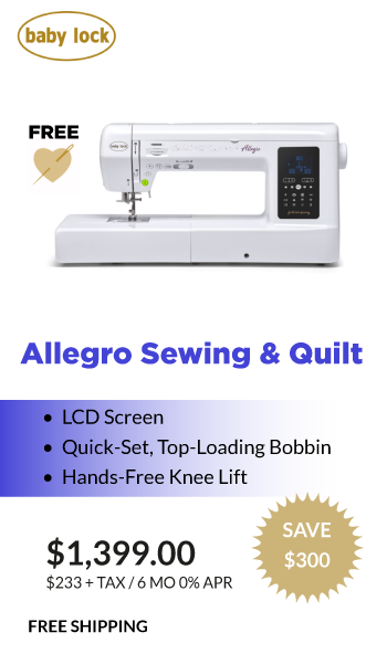 Allegro Sewing and Quilting $1399.00