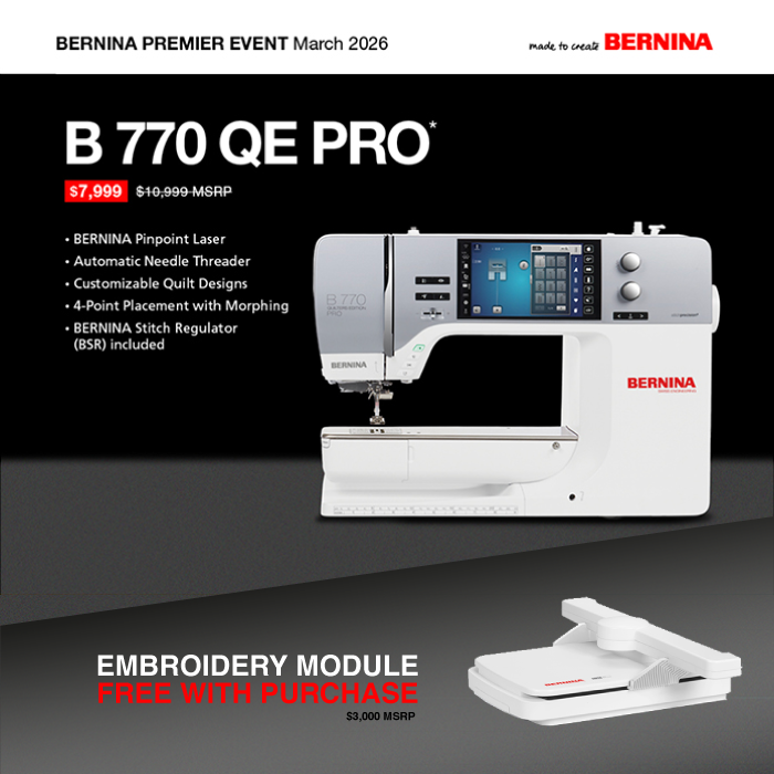 b770 qe pro, free embroidery module wih purchase