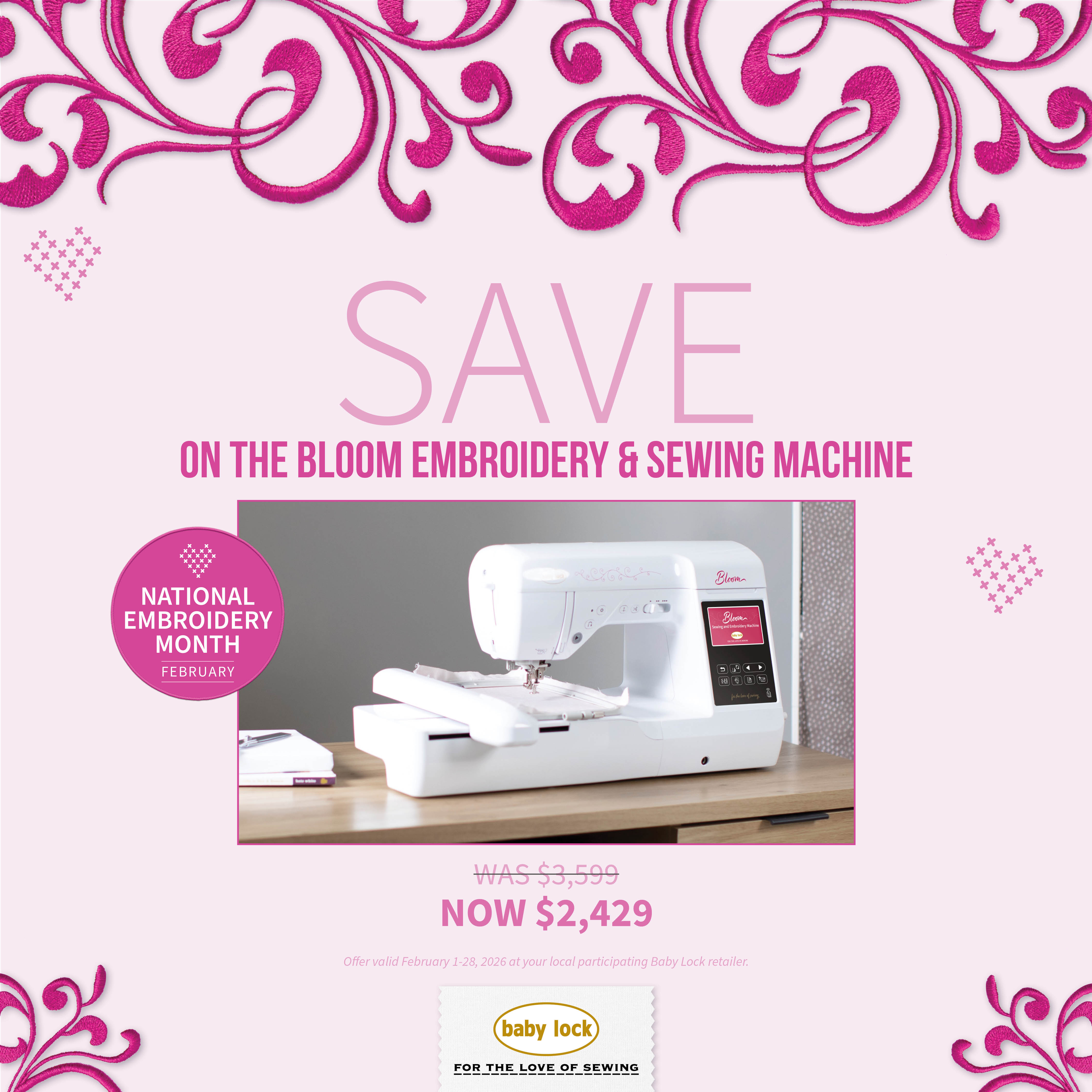 Bloom Sewing and Embroider $2699.00