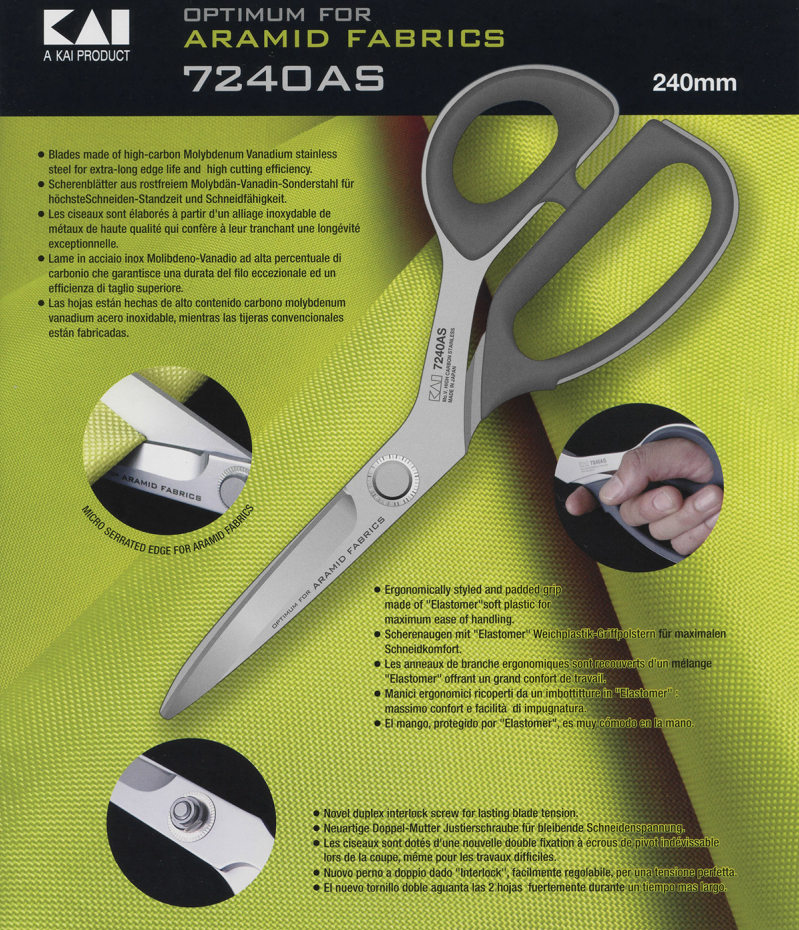Serrated Kai 7240-AS Premium 9.5 Professional Tailor Aramid