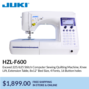 hzlf600. Exceed 225/625 Stitch Computer Sewing Quilting Machine, Knee Lift, Extension Table, 8x12