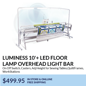 Luminess 10'+ LED Floor Lamp Overhead Light Bar. On Off Switch, Casters, Adj Height for Sewing Tables,QuiltFrames, WorkStations. $499.95. free shipping