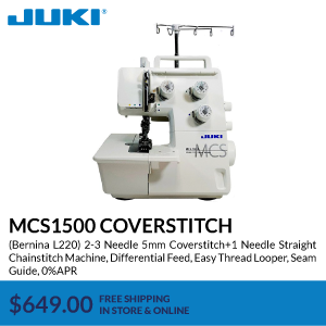 mcs1500 coverstitch. (Bernina L220) 2-3 Needle 5mm Coverstitch+1 Needle Straight Chainstitch Machine, Differential Feed, Easy Thread Looper, Seam Guide, 0%APR. $649.00. free shipping in store & online