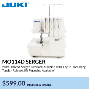 mo114d serger. 2/3/4 Thread Serger Overlock Machine with Lay In Threading, Tension Release, 0% Financing Available*. $599.00. in store & online