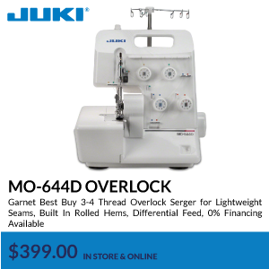 mo644 overlock. Garnet Best Buy 3-4 Thread Overlock Serger for Lightweight Seams, Built In Rolled Hems, Differential Feed, 0% Financing Available. $389.00. in store & online