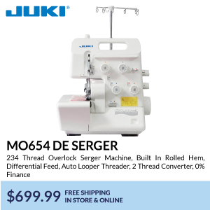 MO654 DE SERGER. 234 Thread Overlock Serger Machine, Built In Rolled Hem, Differential Feed, Auto Looper Threader, 2 Thread Converter, 0% Finance. $479.99. free shipping in store & online