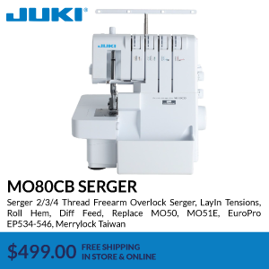 MO80CB Serger. Serger 2/3/4 Thread Freearm Overlock Serger, LayIn Tensions, Roll Hem, Diff Feed, Replace MO50, MO51E, EuroPro EP534-546, Merrylock Taiwan. $499.00. free shipping in store & online