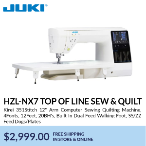HZL-NX7 top of line sew & quilt. Kirei 351Stitch 12