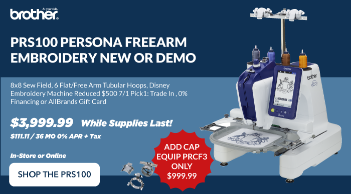 brother PRS100 PERSONA FREEARM EMBROIDERY 8x8