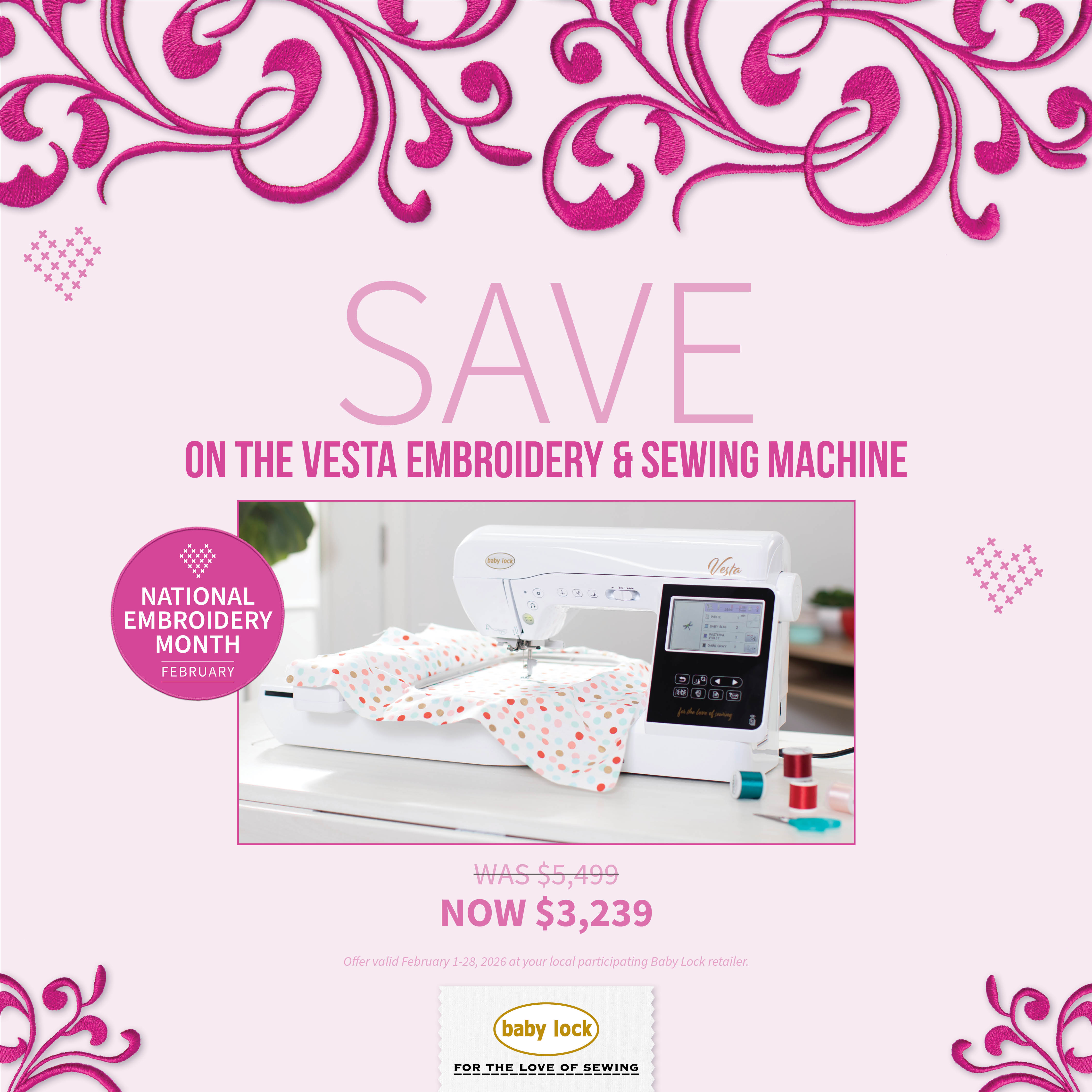 Vesta Sewing and Embroider $3599.99