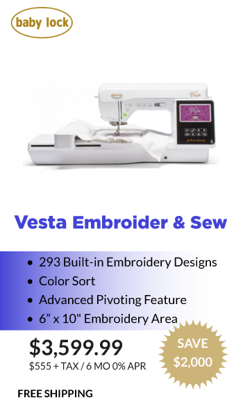 Vesta Sewing and Embroider $3599.99