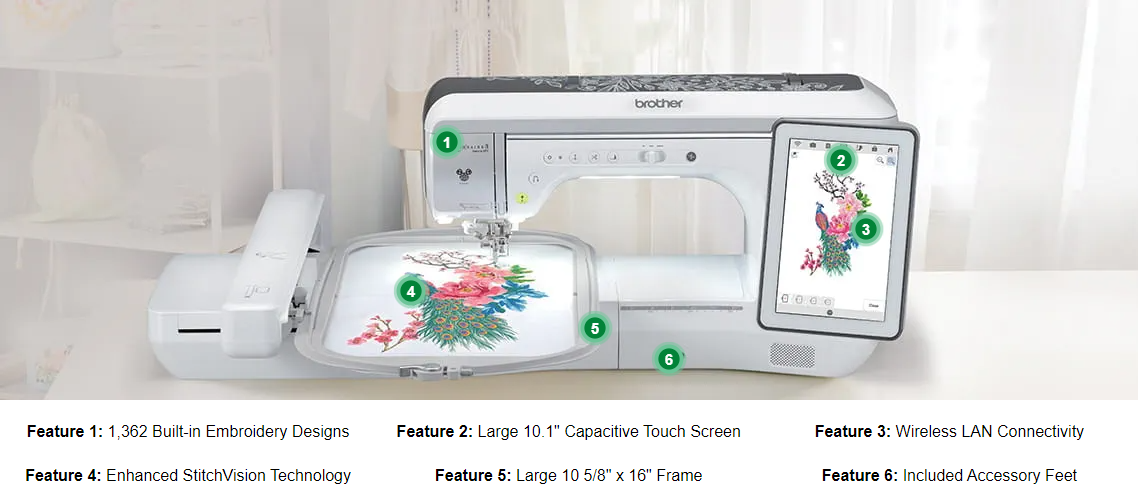 Brother SE700 Embroidery & Sewing Machine w/ Deluxe Sewing & Embroidery  Bundle